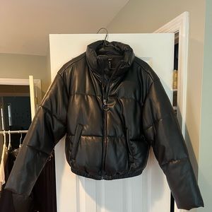 Aqua (Bloomingdale’s) Faux Leather Puffer Never worn!